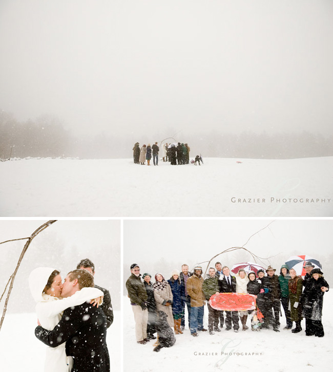 outdoor winter wedding images by Grazier Photography