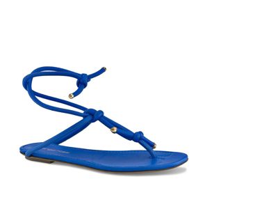 Royal Blue Flat Shoes on Flat Peacock Blue Sandal From The 2012 Sergio Rossi Collection